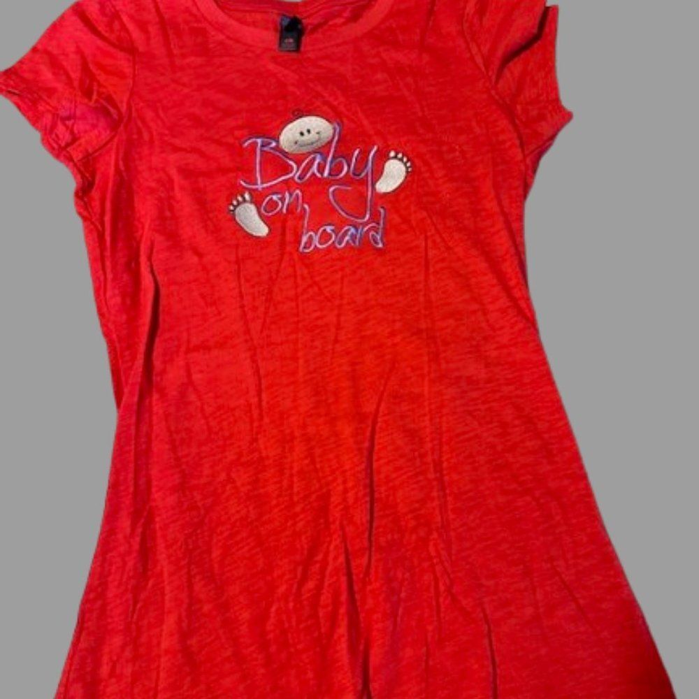 Baby on Board Red T-Shirt  T63029M  Medium  new